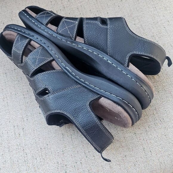 Dockers Men Sandal Dark Brown Faux Leather Upper Man Made Size 14W - Picture 8 of 11